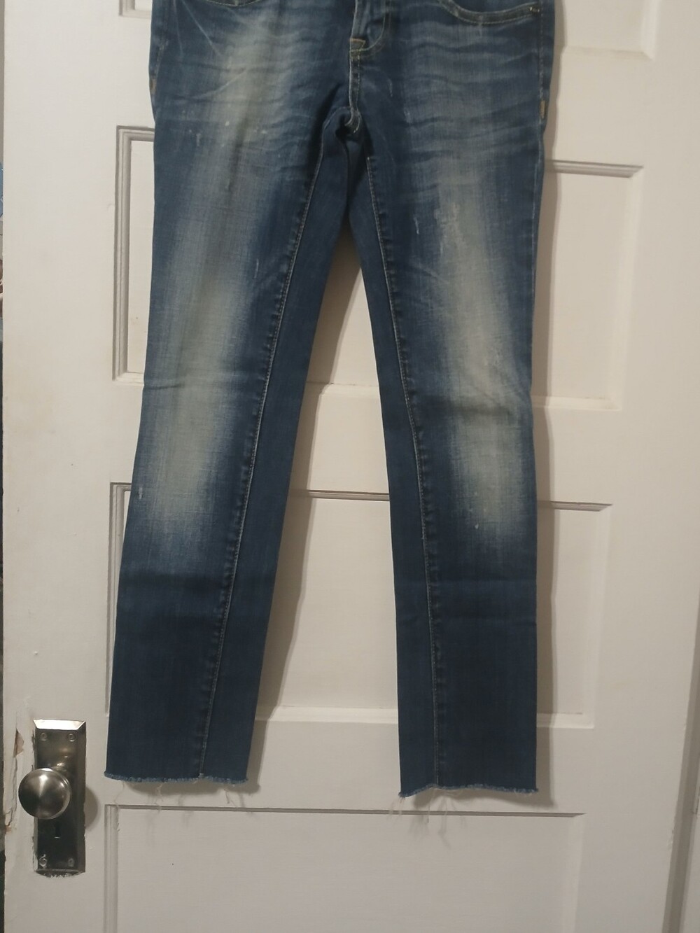Womens  Blue Washed Denim Jeans